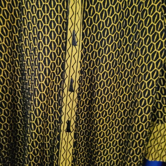 ALI MILES BLACK & YELLOW GEOMETRIC BUTTON FRONT HIPPIE TOP SIZE XL - Picture 7 of 7
